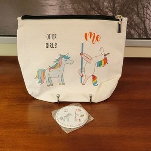 Accessories Pouch with Mirror - Other Girls Me - Unicorn
